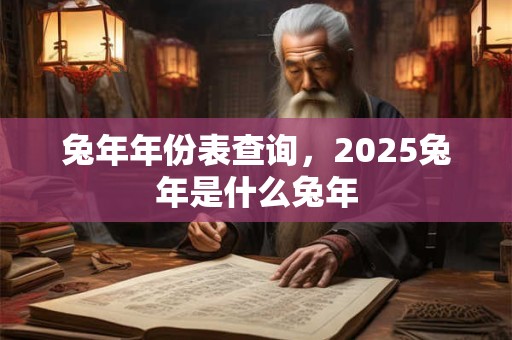 兔年年份表查询，2025兔年是什么兔年