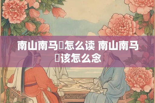 南山南马頔怎么读 南山南马頔该怎么念