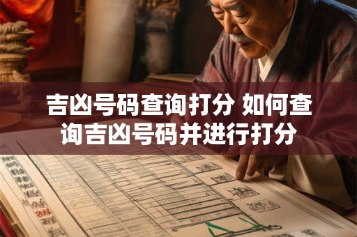 吉凶号码查询打分 如何查询吉凶号码并进行打分