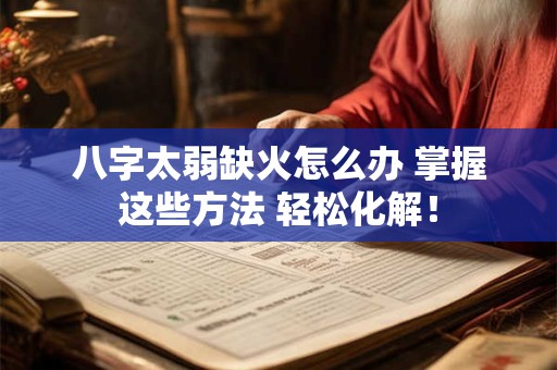 八字太弱缺火怎么办 掌握这些方法 轻松化解！