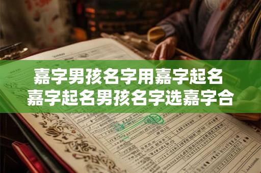 嘉字男孩名字用嘉字起名 嘉字起名男孩名字选嘉字合适吗