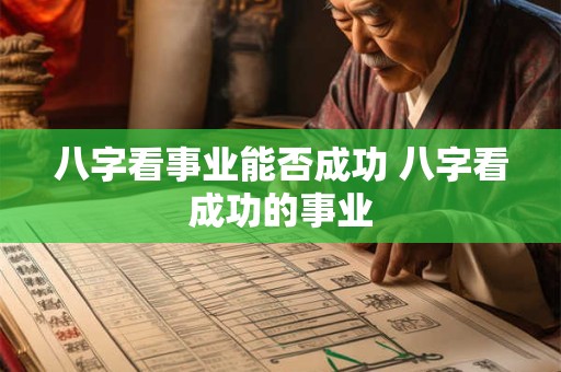 八字看事业能否成功 八字看成功的事业