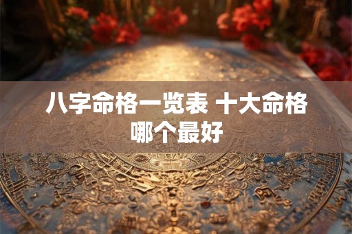 八字命格一览表 十大命格哪个最好