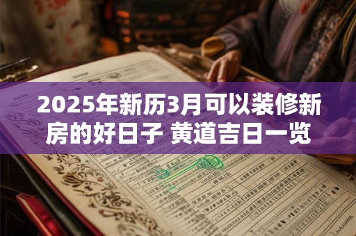 2025年新历3月可以装修新房的好日子 黄道吉日一览表