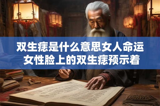 双生痣是什么意思女人命运 女性脸上的双生痣预示着什么