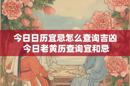 今日日历宜忌怎么查询吉凶 今日老黄历查询宜和忌