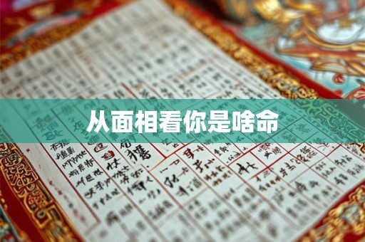 从面相看你是啥命