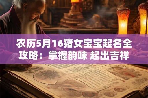 农历5月16猪女宝宝起名全攻略：掌握韵味 起出吉祥！