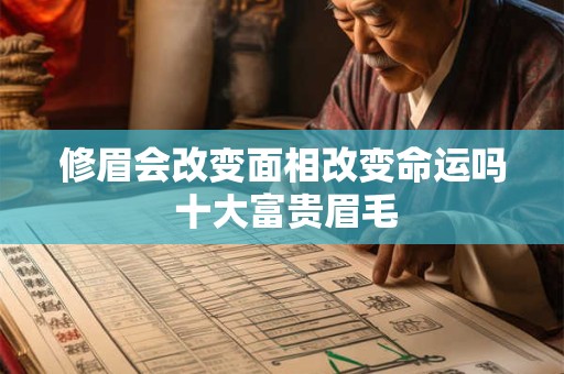 修眉会改变面相改变命运吗 十大富贵眉毛