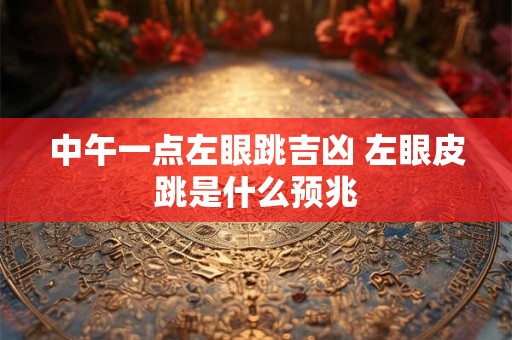 中午一点左眼跳吉凶 左眼皮跳是什么预兆