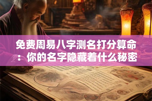 免费周易八字测名打分算命：你的名字隐藏着什么秘密
