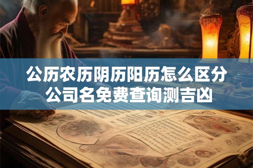 公历农历阴历阳历怎么区分 公司名免费查询测吉凶