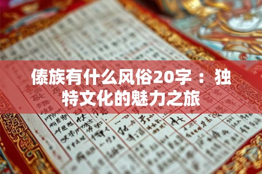 傣族有什么风俗20字 :独特文化的魅力之旅 傣族有什么风俗20字 :独特文化的魅力之旅