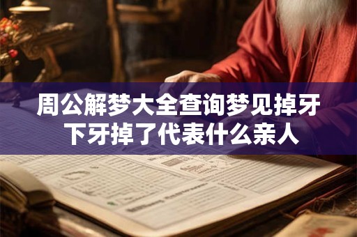 周公解梦大全查询梦见掉牙 下牙掉了代表什么亲人