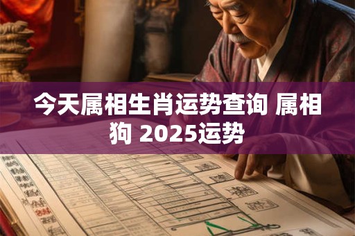 今天属相生肖运势查询 属相狗 2025运势