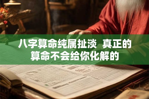 八字算命纯属扯淡  真正的算命不会给你化解的