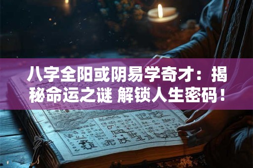 八字全阳或阴易学奇才：揭秘命运之谜 解锁人生密码！