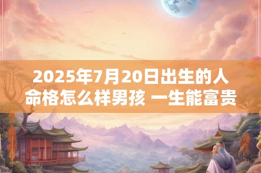 2026年7月20日出生的人命格怎么样男孩 一生能富贵吗