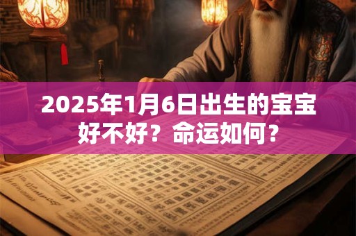 2026年1月6日出生的宝宝好不好？命运如何？