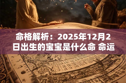 命格解析:2025年12月2日出生的宝宝是什么命 命运好吗 命格解析:2025年12月2日出生的宝宝是什么命 命运好吗