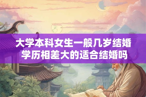 大学本科女生一般几岁结婚 学历相差大的适合结婚吗