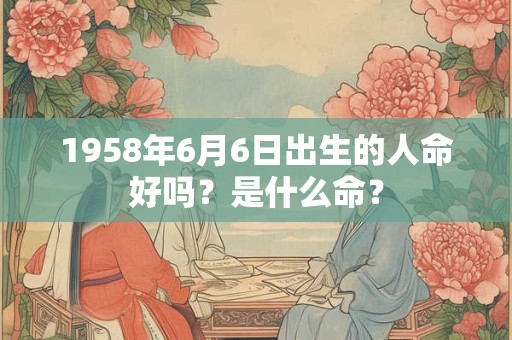 1958年6月6日出生的人命好吗？是什么命？
