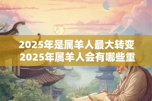 2025年是属羊人最大转变 2025年属羊人会有哪些重大转变