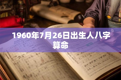 1960年7月26日出生人八字算命