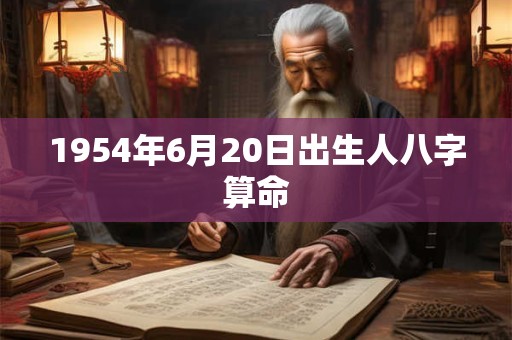 1954年6月20日出生人八字算命 1954年6月20日出生人八字算命
