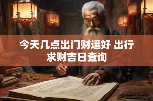 今天几点出门财运好 出行求财吉日查询