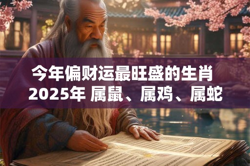 今年偏财运最旺盛的生肖 2025年 属鼠、属鸡、属蛇