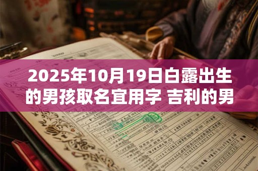 2025年10月19日白露出生的男孩取名宜用字 吉利的男孩名字