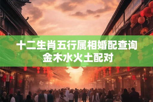 十二生肖五行属相婚配查询 金木水火土配对