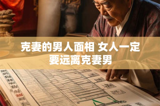 克妻的男人面相 女人一定要远离克妻男