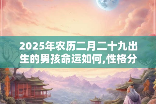 2025年农历二月二十九出生的男孩命运如何,性格分析 2025年农历二月二十九出生的男孩命运如何,性格分析