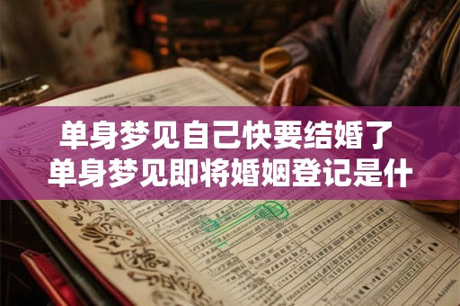 单身梦见自己快要结婚了 单身梦见即将婚姻登记是什么预示