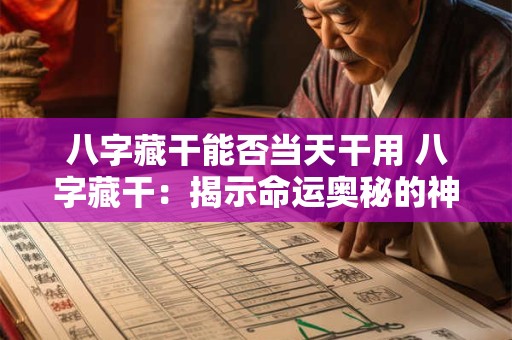 八字藏干能否当天干用 八字藏干：揭示命运奥秘的神秘力量