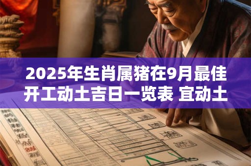 2025年生肖属猪在9月最佳开工动土吉日一览表 宜动土良机