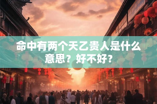 命中有两个天乙贵人是什么意思?好不好? 命中有两个天乙贵人是什么意思?好不好?