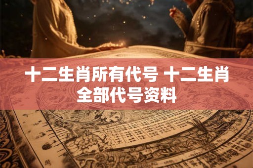 十二生肖所有代号 十二生肖全部代号资料