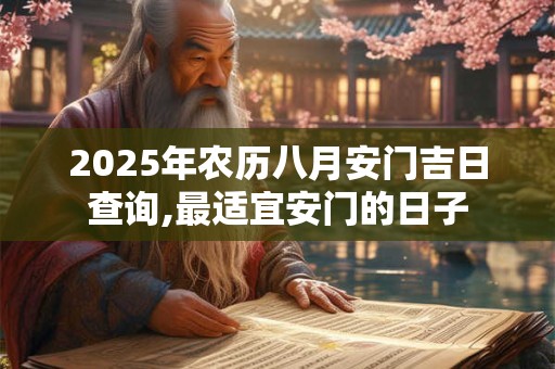 2025年农历八月安门吉日查询,最适宜安门的日子