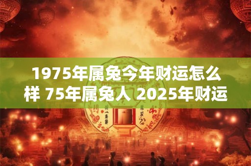 1975年属兔今年财运怎么样 75年属兔人 2025年财运