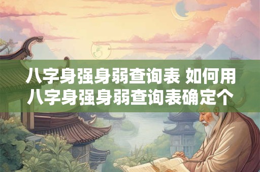 八字身强身弱查询表 如何用八字身强身弱查询表确定个人身体健康