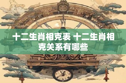 十二生肖相克表 十二生肖相克关系有哪些