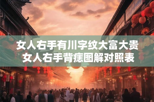 女人右手有川字纹大富大贵 女人右手背痣图解对照表图片