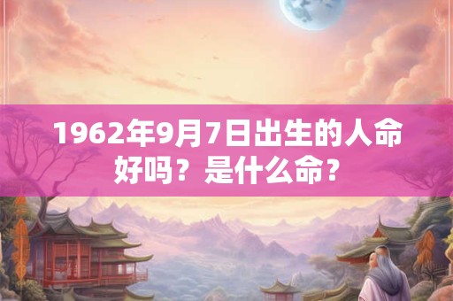 1962年9月7日出生的人命好吗？是什么命？