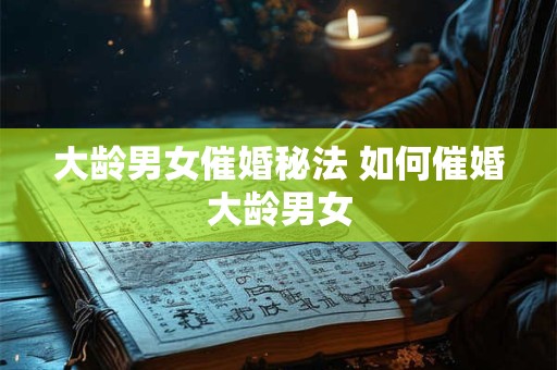 大龄男女催婚秘法 如何催婚大龄男女