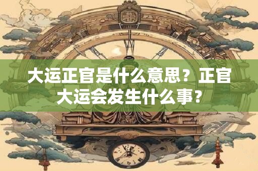 大运正官是什么意思？正官大运会发生什么事？