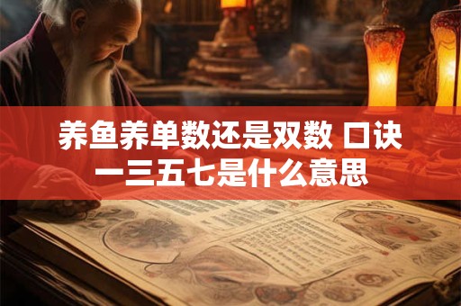 养鱼养单数还是双数 口诀一三五七是什么意思