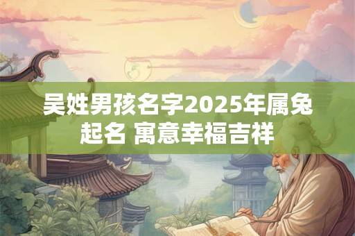 吴姓男孩名字2025年属兔起名 寓意幸福吉祥